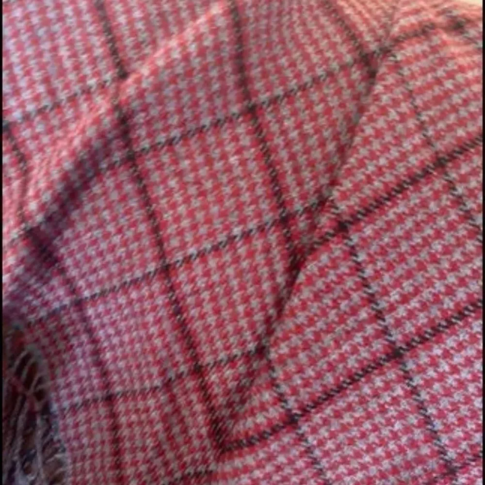 Pottery Barn throw blanket reversible red/gray/black 50”x60”